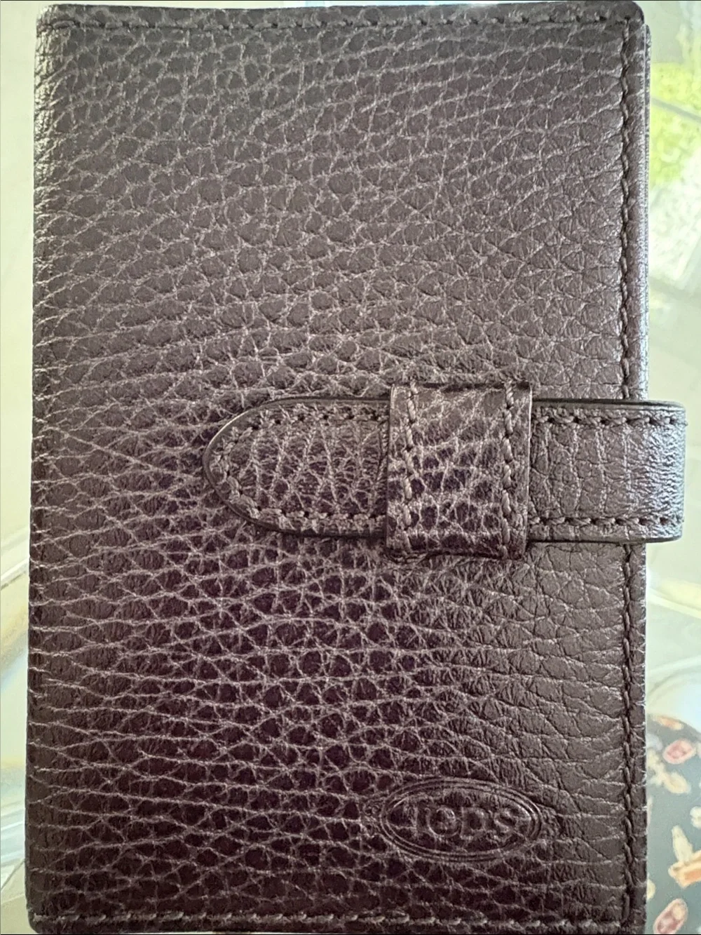 Tod's Black Pebbled Leather Business Card Holder Made in Italy